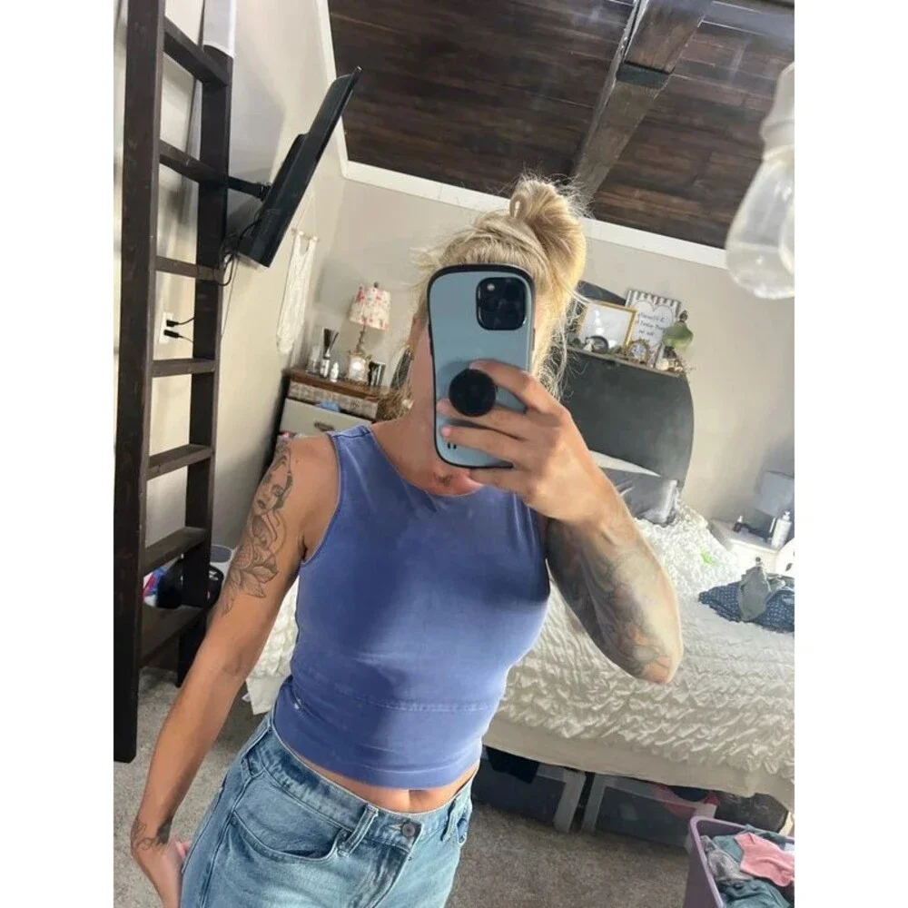 Free people movement cross back tank size medium
